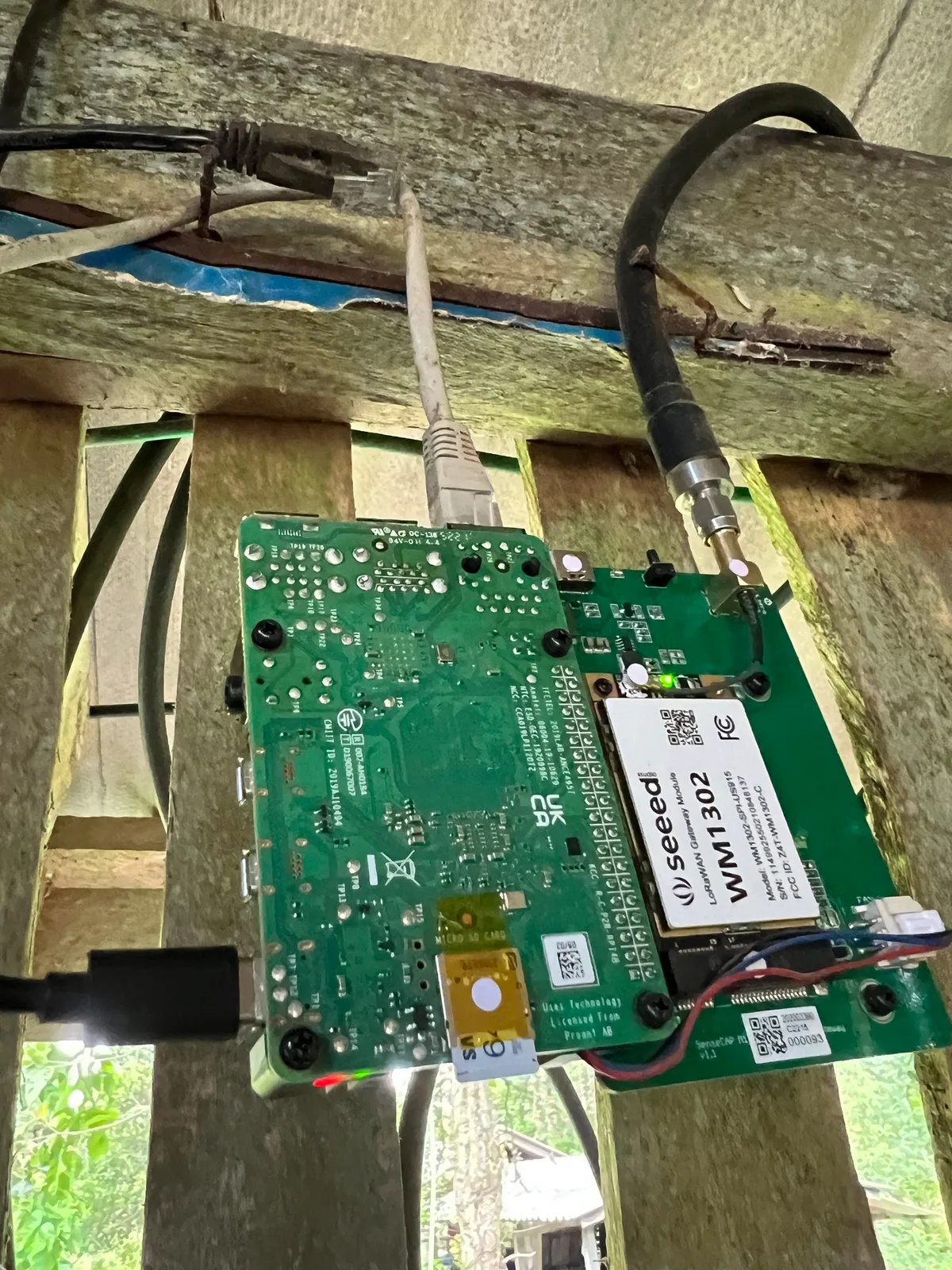 SenseCAP M1 gateway installed at a farm site, shared by Southern IoT